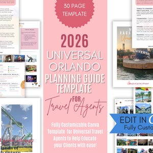 2026 Universal Orlando Parks Guide Canva Template for Travel Agents / Get Unlimited Updates