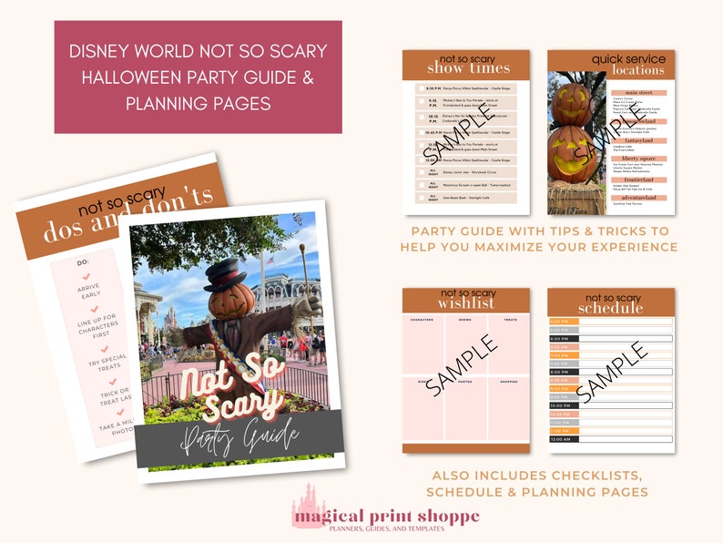 WDW Halloween Party Guide / Not so Scary PDF Guide / WDW Etsy