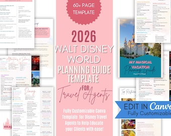 WDW Park Guides for Travel Agents / Travel Agent Canva Templates / 2026 WDW Park Guide Template