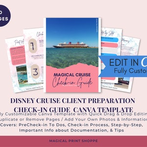 DCL Travel Agent Cruise Client Documents CANVA Template / Updated for 2025 / DCL Travel Agent Canva Template for Cruise Check-in