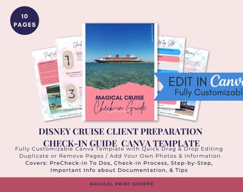 DCL Travel Agent Cruise Client Documents CANVA Template / Updated for 2025 / DCL Travel Agent Canva Template for Cruise Check-in