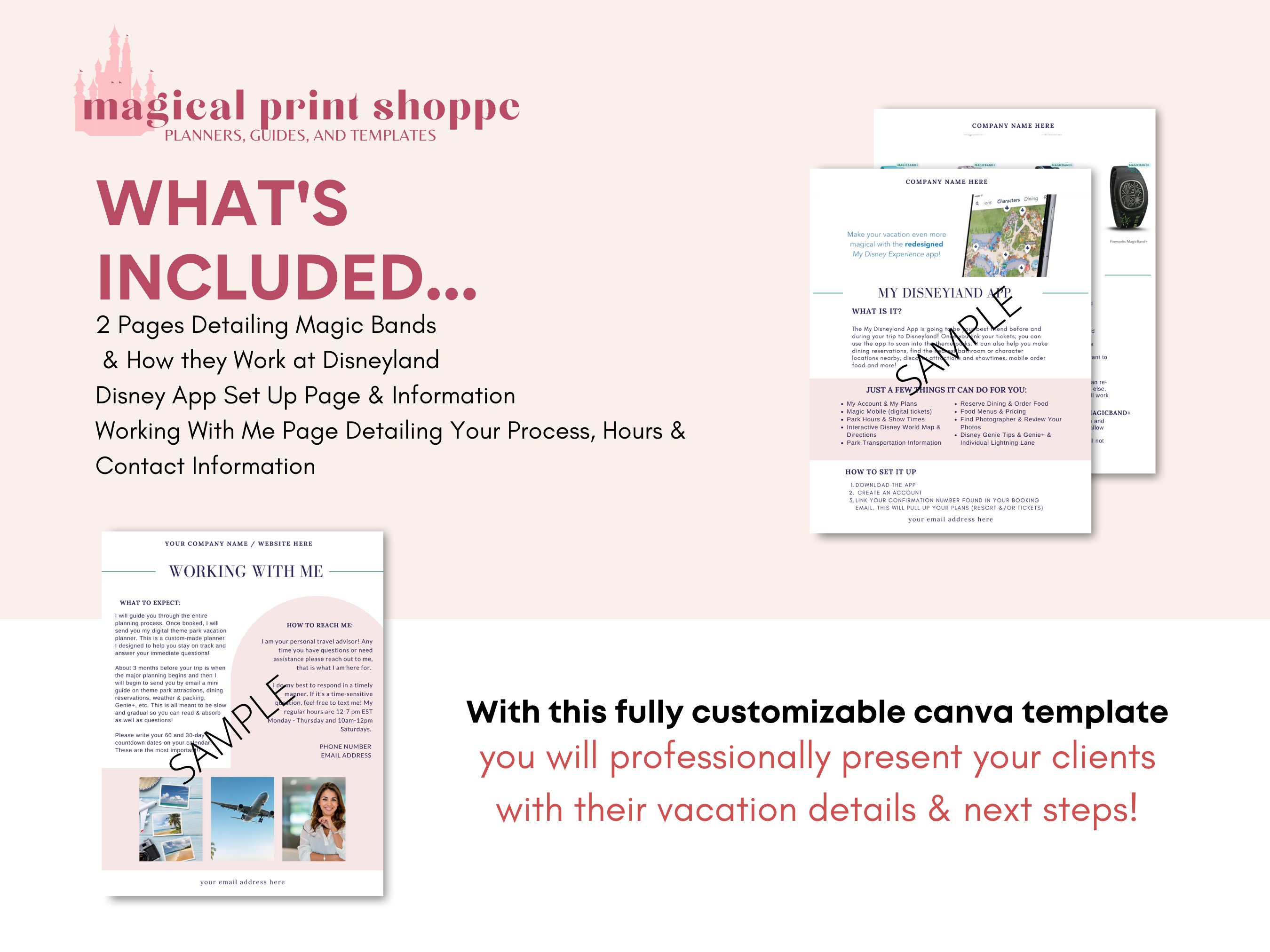 Travel Agent Canva Template / DLR Travel Agent Editable Client Handbook ...