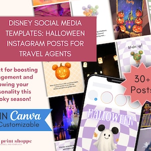Halloween Travel Agent Social Media Posts: WDW Instagram Canva Templates