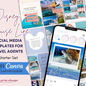 Travel Agent Social Media Templates for DCL Cruise / DCL Canva Templates for Instagram