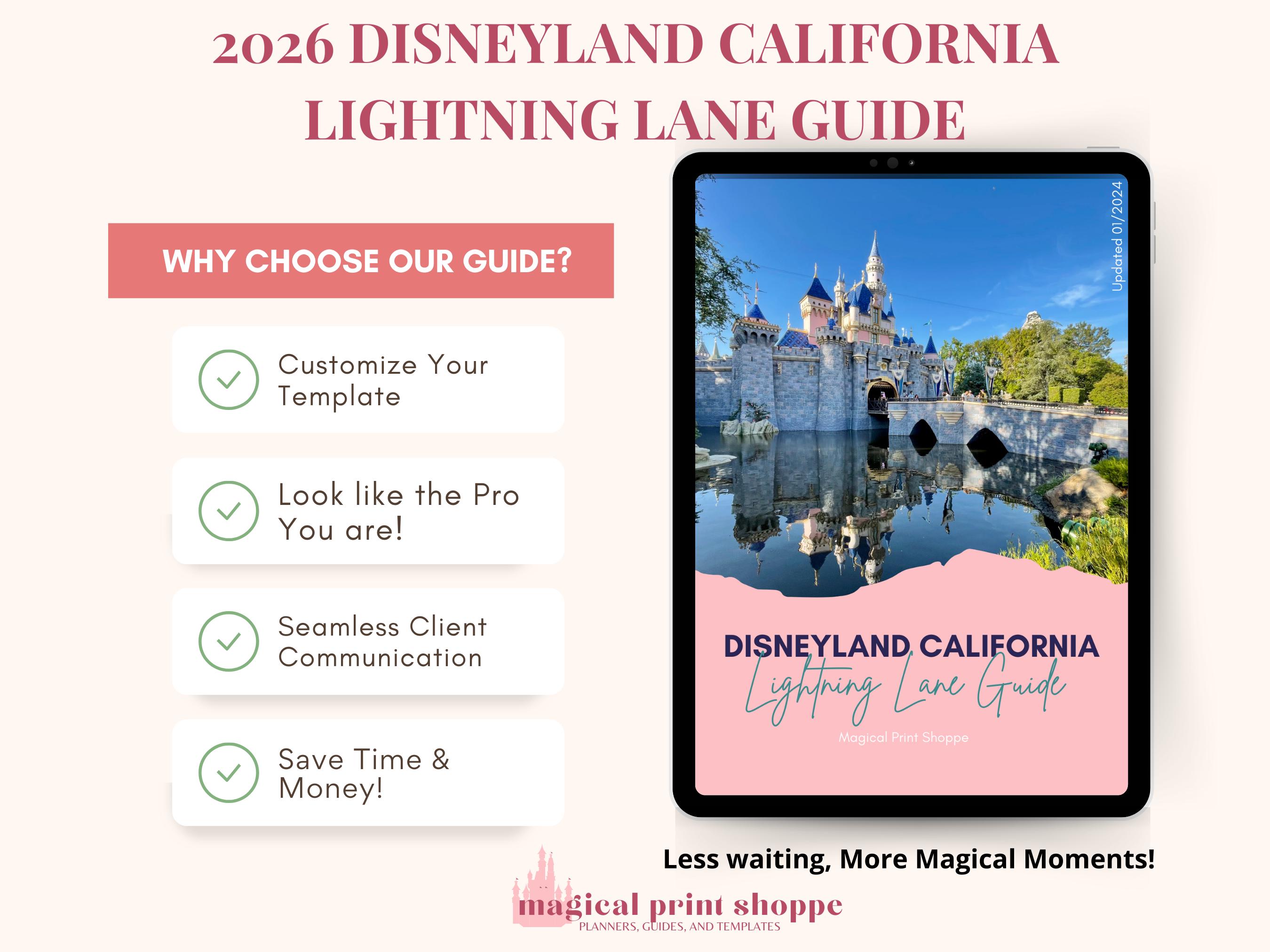2026 DLR California Lightning Lane Guide: Travel Agent Canva Template ...