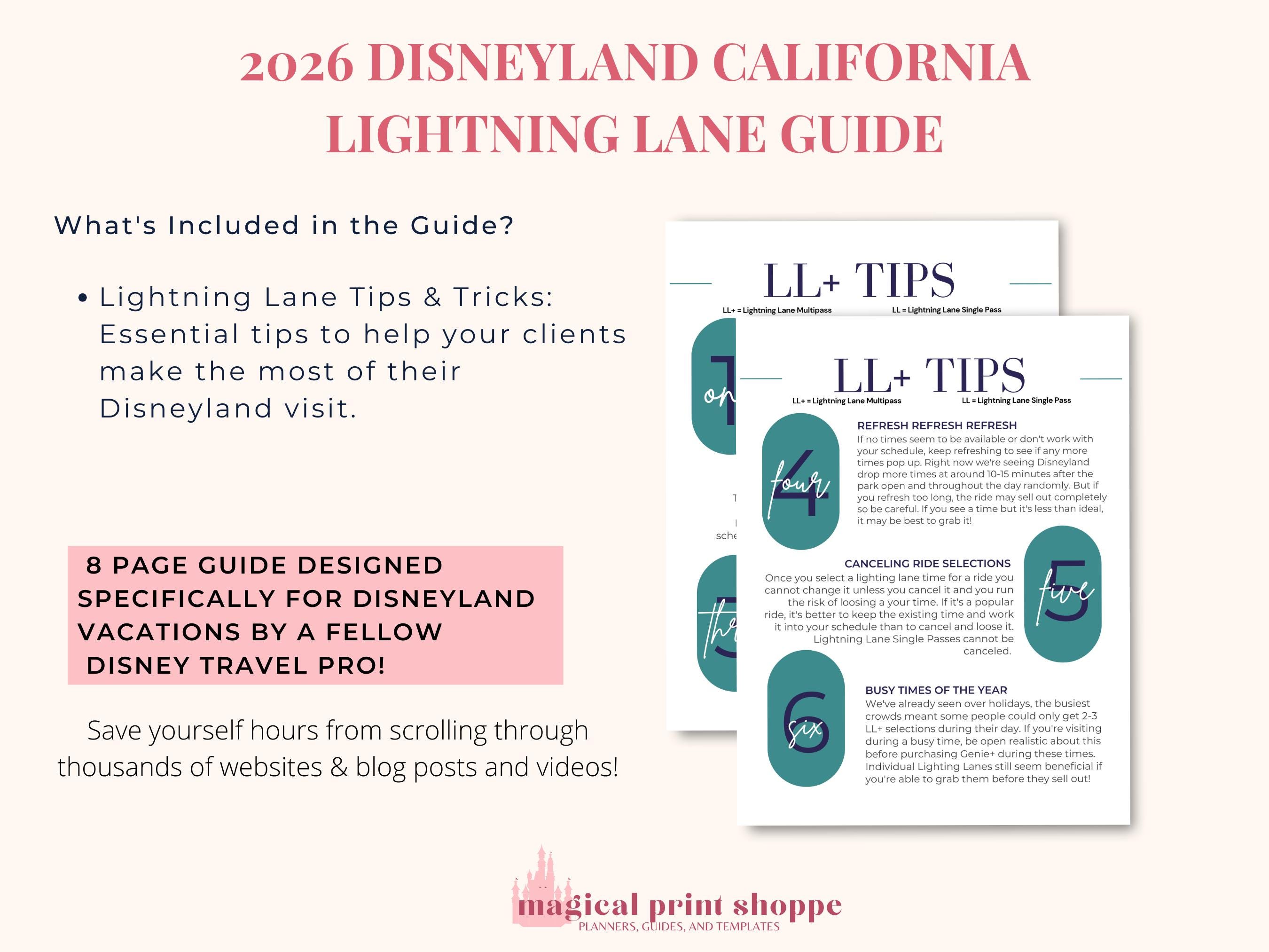 2026 DLR California Lightning Lane Guide: Travel Agent Canva Template ...
