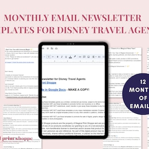 Travel Agent Email Templates | WDW Travel Agent Monthly Newsletter Emails | Travel Agency Email Templates