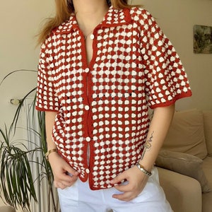 Crochet Shirt, Unisex Shirt, Crochet Overshirt, Crochet Multicolor Shirt, Crochet Shirt for Men, Crochet Shirt for Women, Beach Shirt