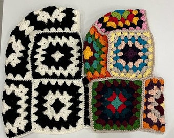 Crochet Balaclava, Granny Square Balaclava,Handmade Colorful Balaclava, Granny Square Hat, Winter Hat, Christmas Gift, Christmas Balaclava