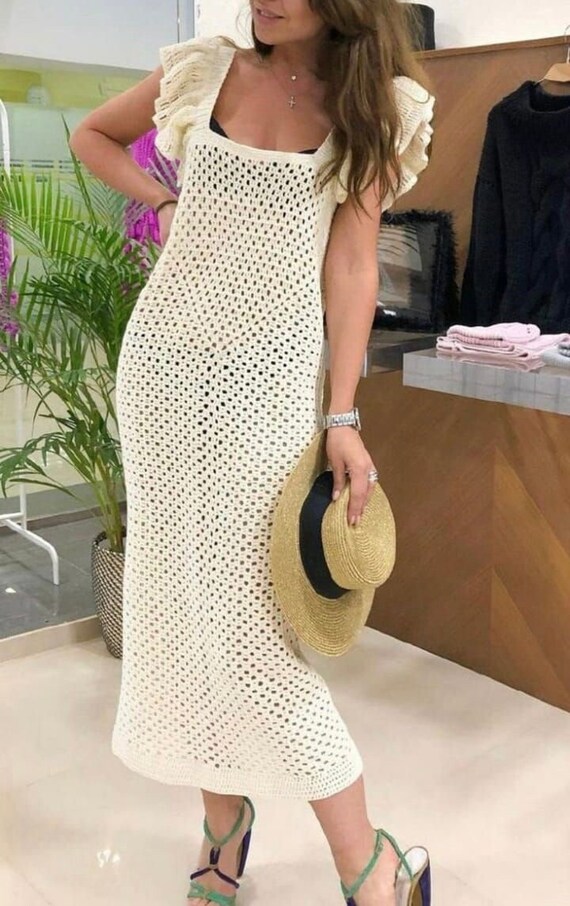 Crochet Long Dress Crochet Beach Dress 