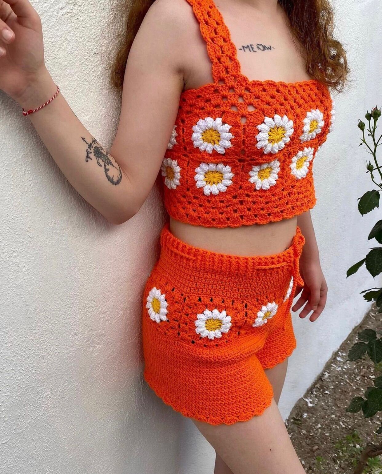 Crochet Daisy Clothing Set Crochet Two piece Crop Top and Etsy