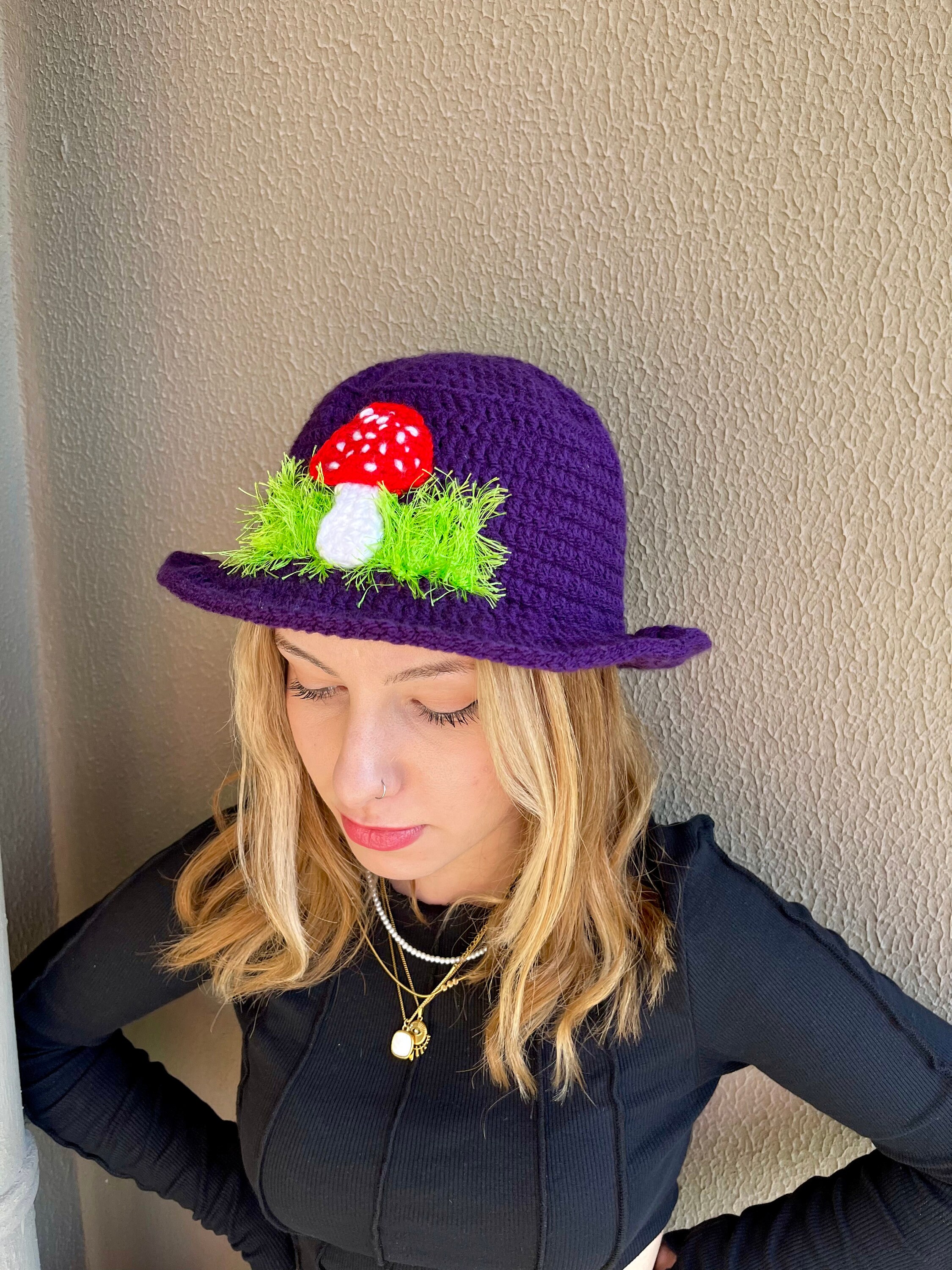 Mushroom Bucket Hat Crochet Mushroom Hat Unisex Halloween Etsy
