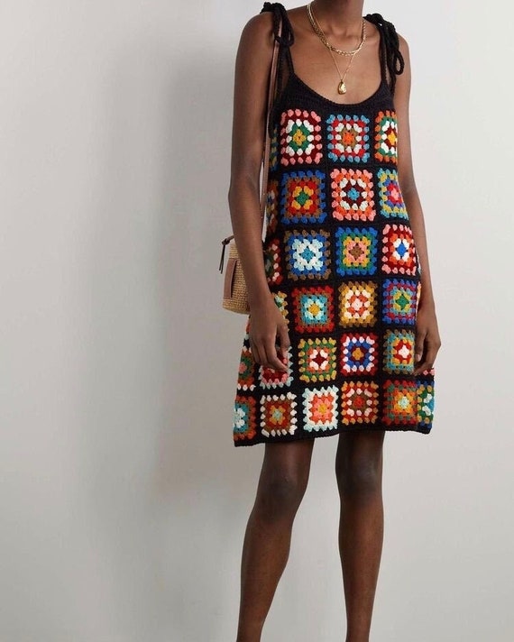 crochet patchwork dress