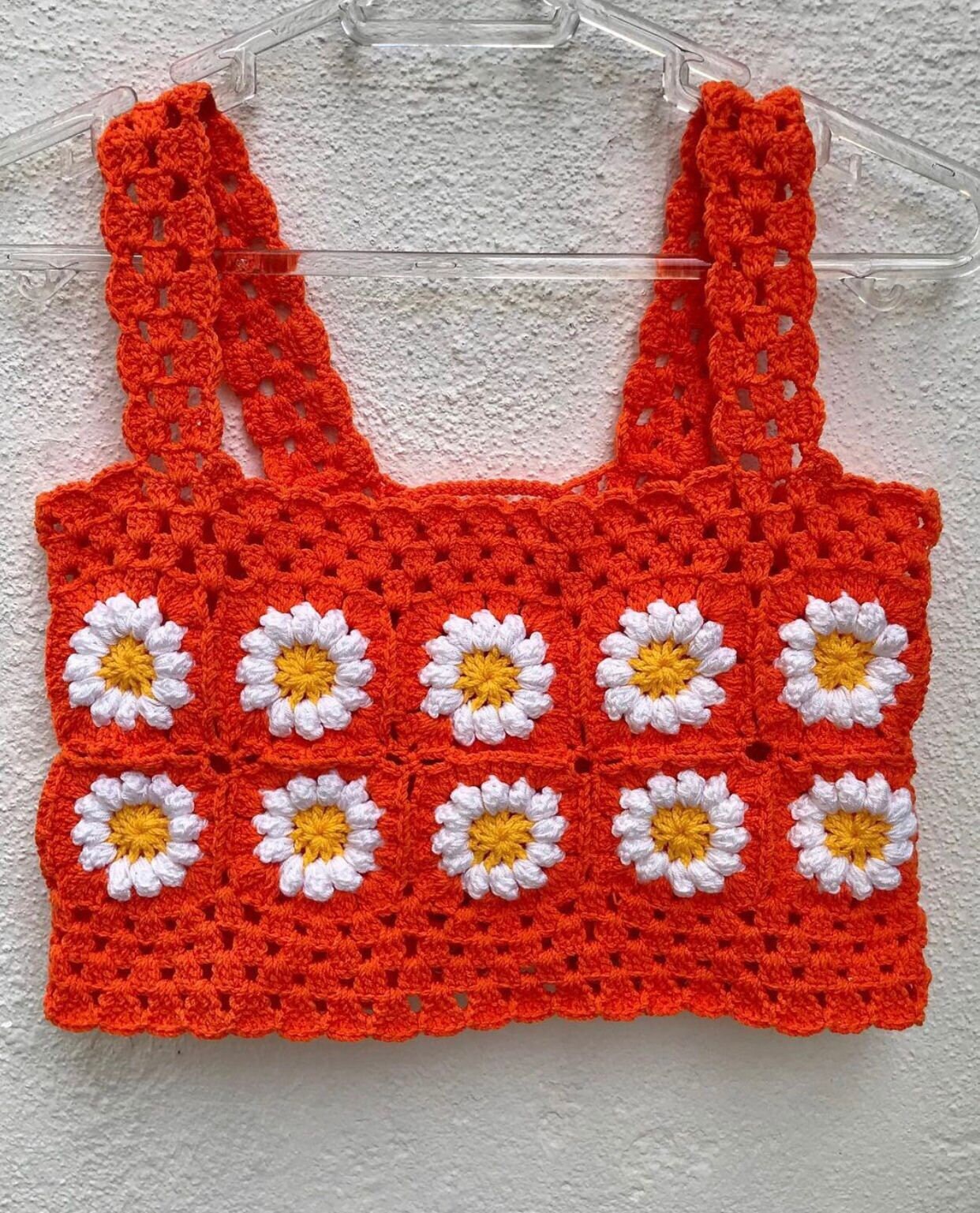 Crochet Daisy Clothing Set Crochet Two piece Crop Top and Etsy