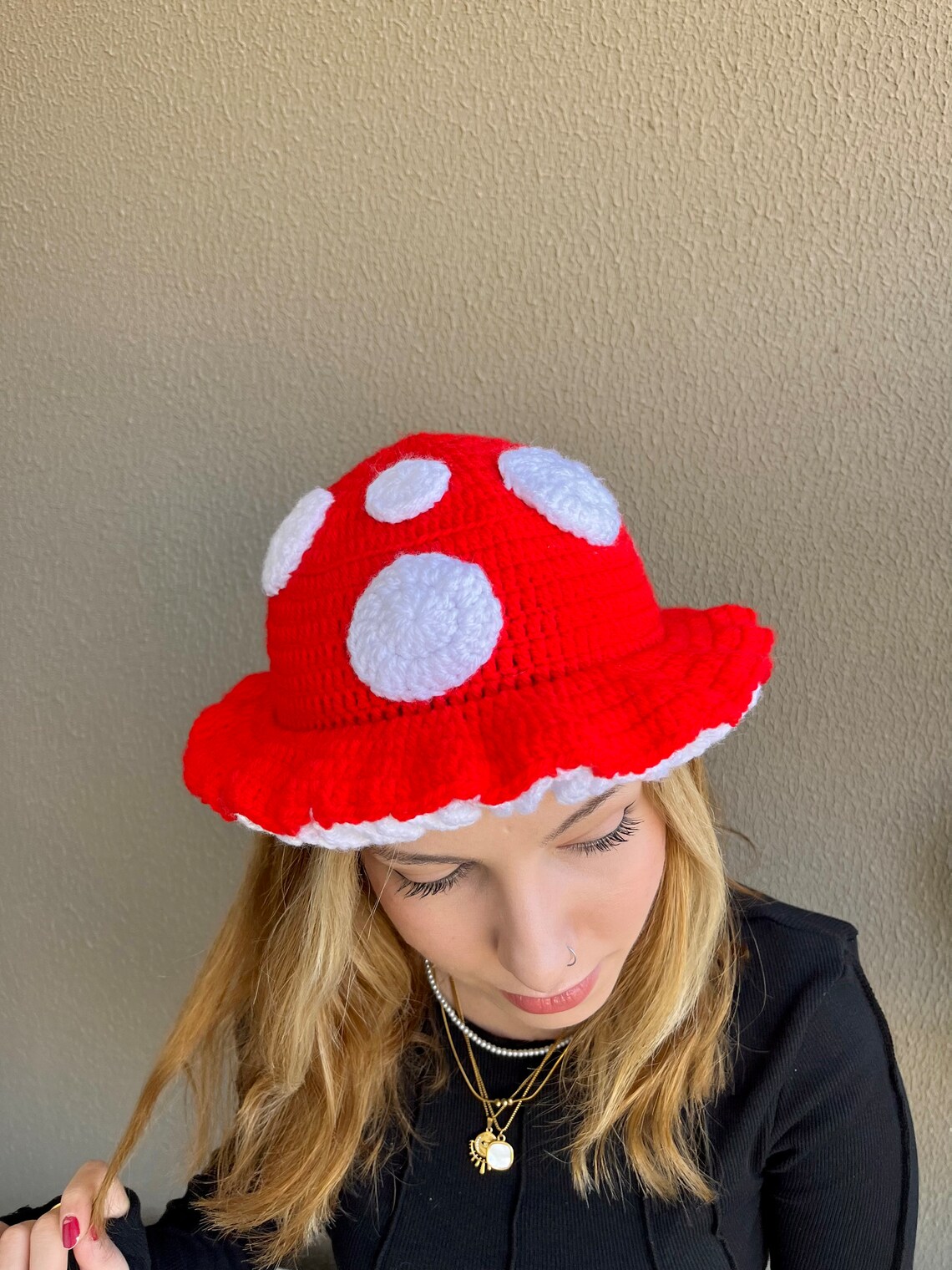 Mushroom Bucket Hat Crochet Mushroom Hat Unisex Halloween Etsy