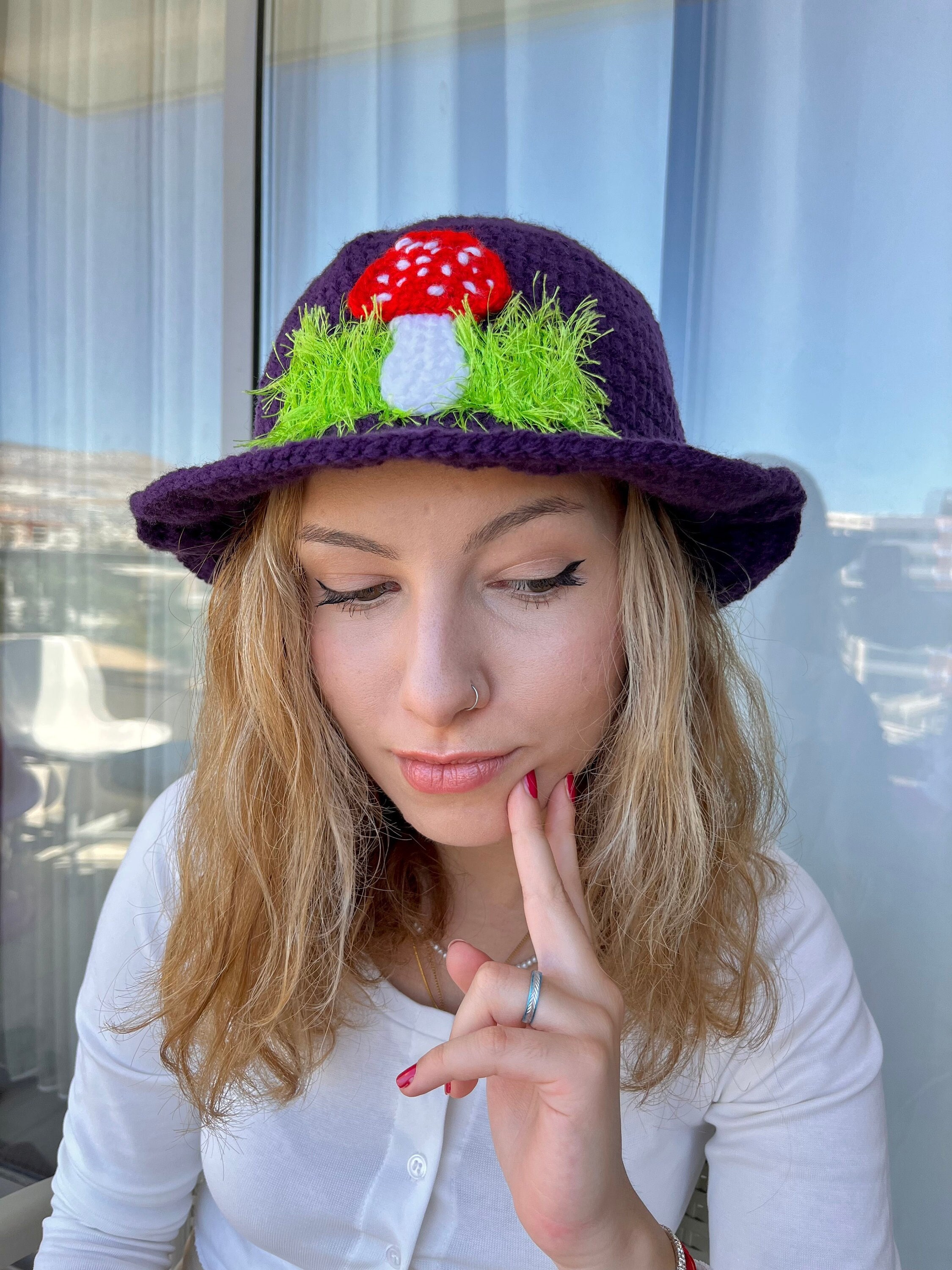 Mushroom Bucket Hat Crochet Mushroom Hat Unisex Halloween Etsy