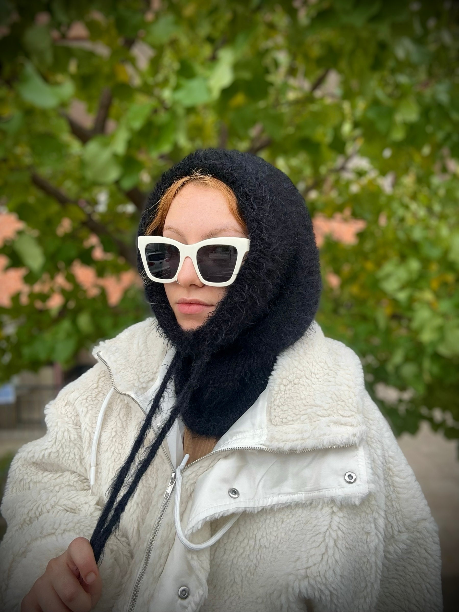 Balaclava Knit, Balaclava Hood, Handknitted Hood Balaclava Knit, Balaclava Hood, Handknitted Hood