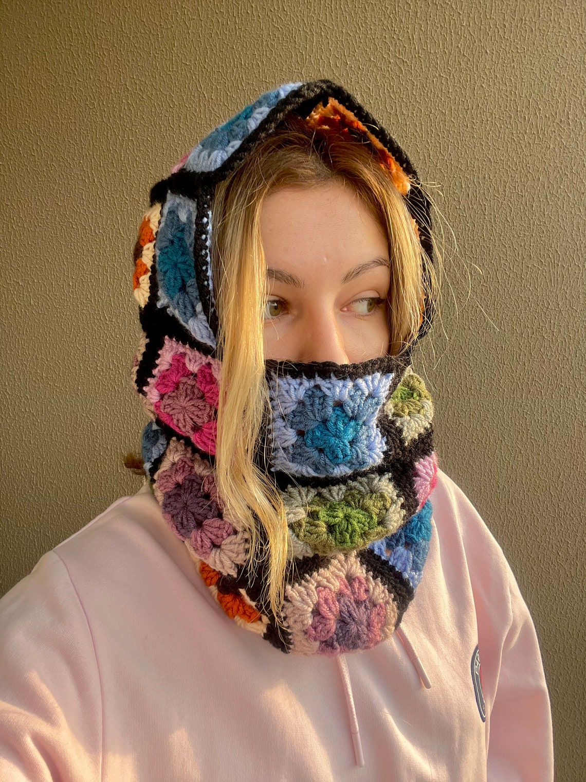 Crochet Balaclava Granny Square Balaclavahandmade Colorful Etsy