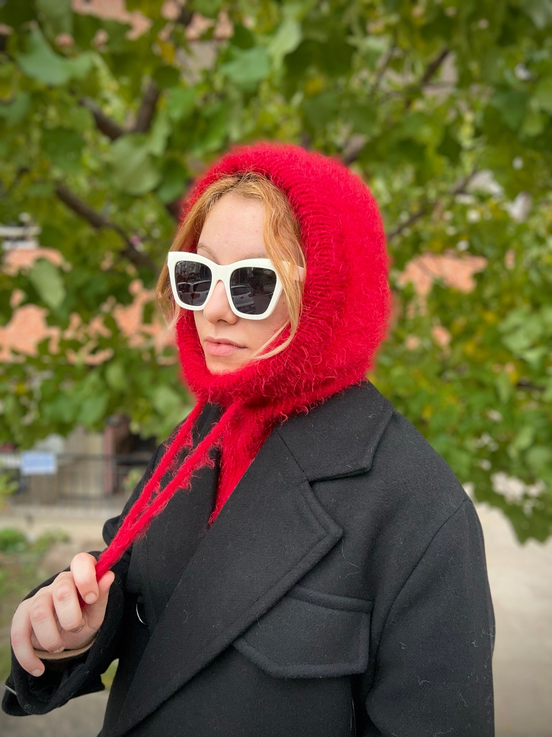 Balaclava Knit, Balaclava Hood, Handknitted Hood Balaclava Knit, Balaclava Hood, Handknitted Hood