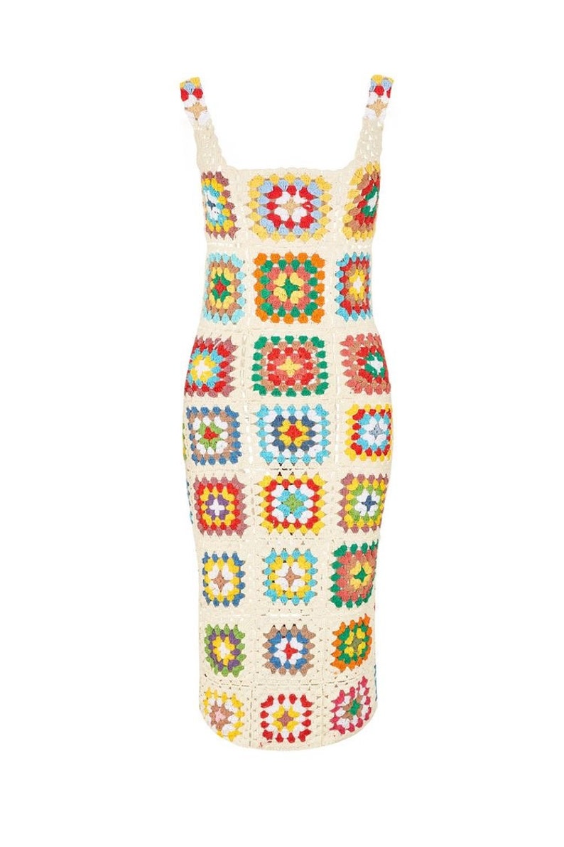 Crochet Granny Square Dress for Women Handmade Granny Square Etsy