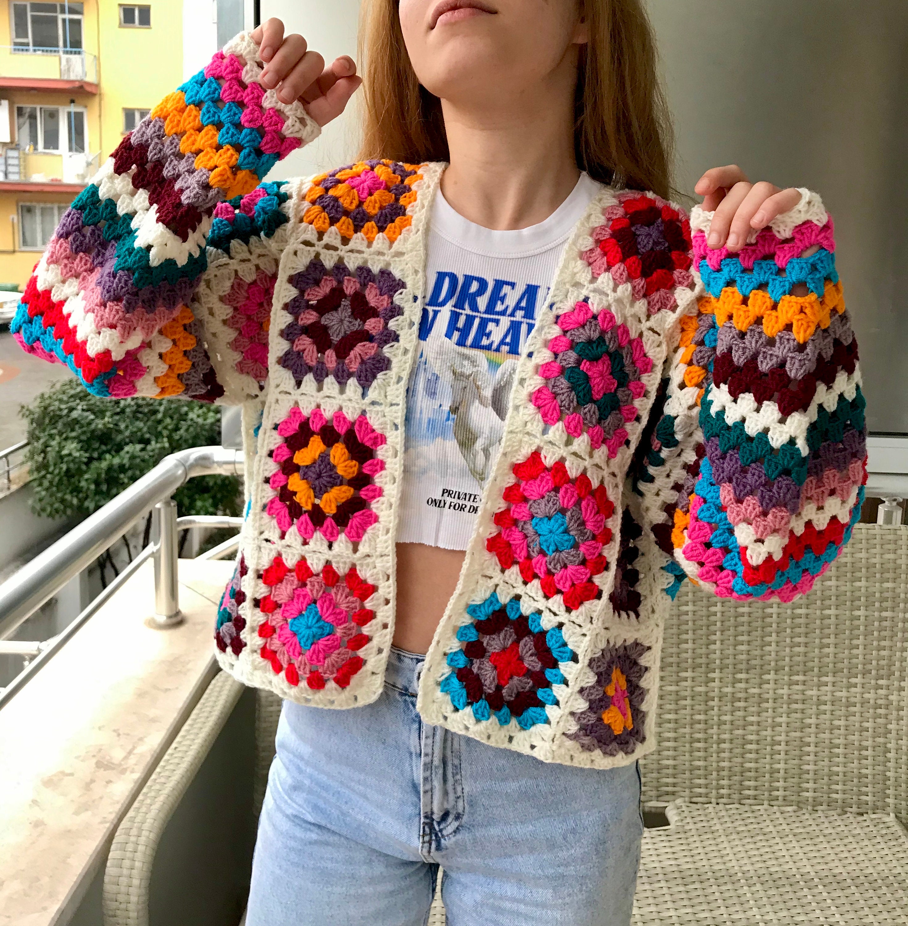 Crochet granny cardigan new arrivals