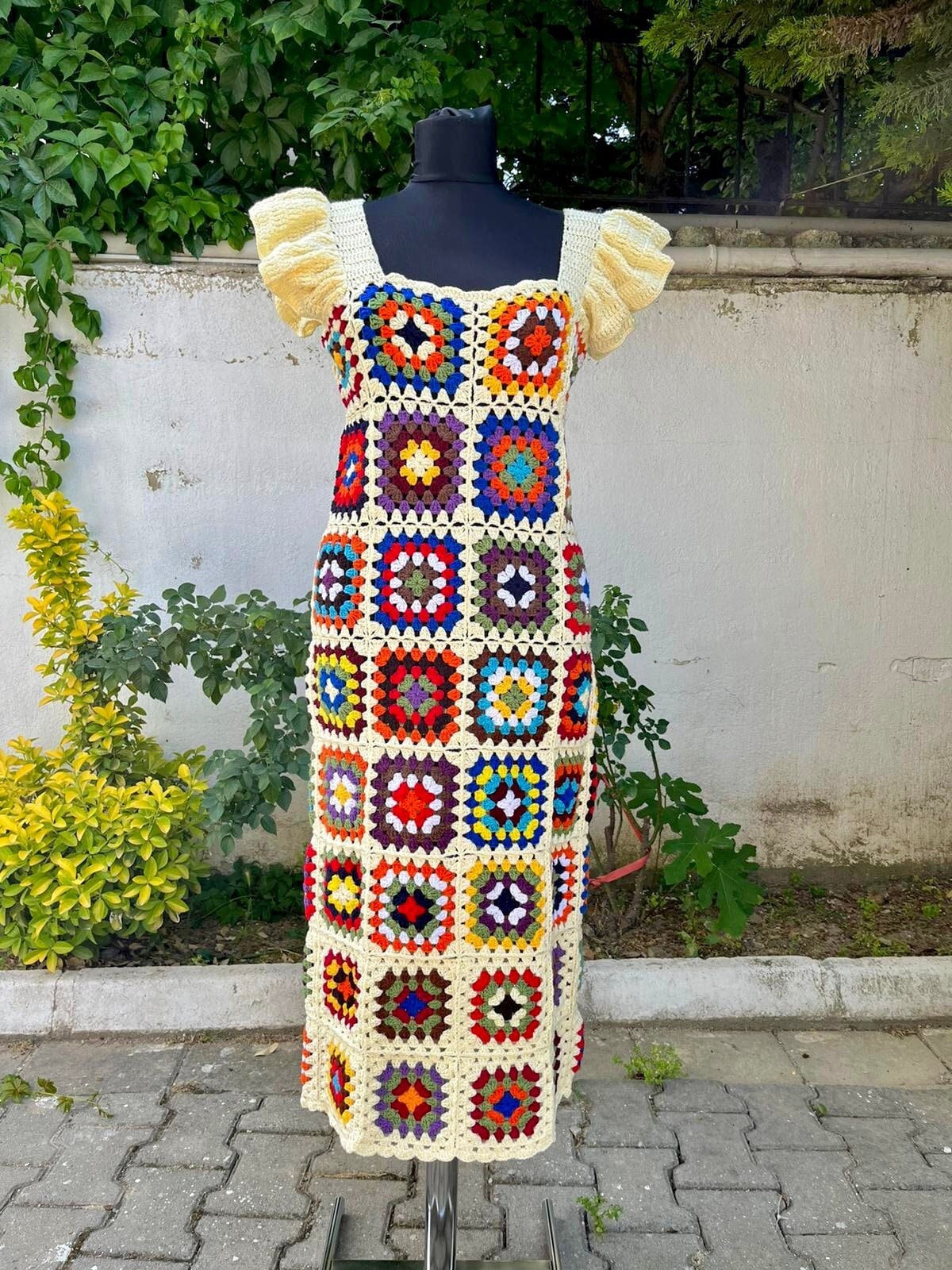 Crochet Granny Square Dress for Women Handmade Granny Square Etsy
