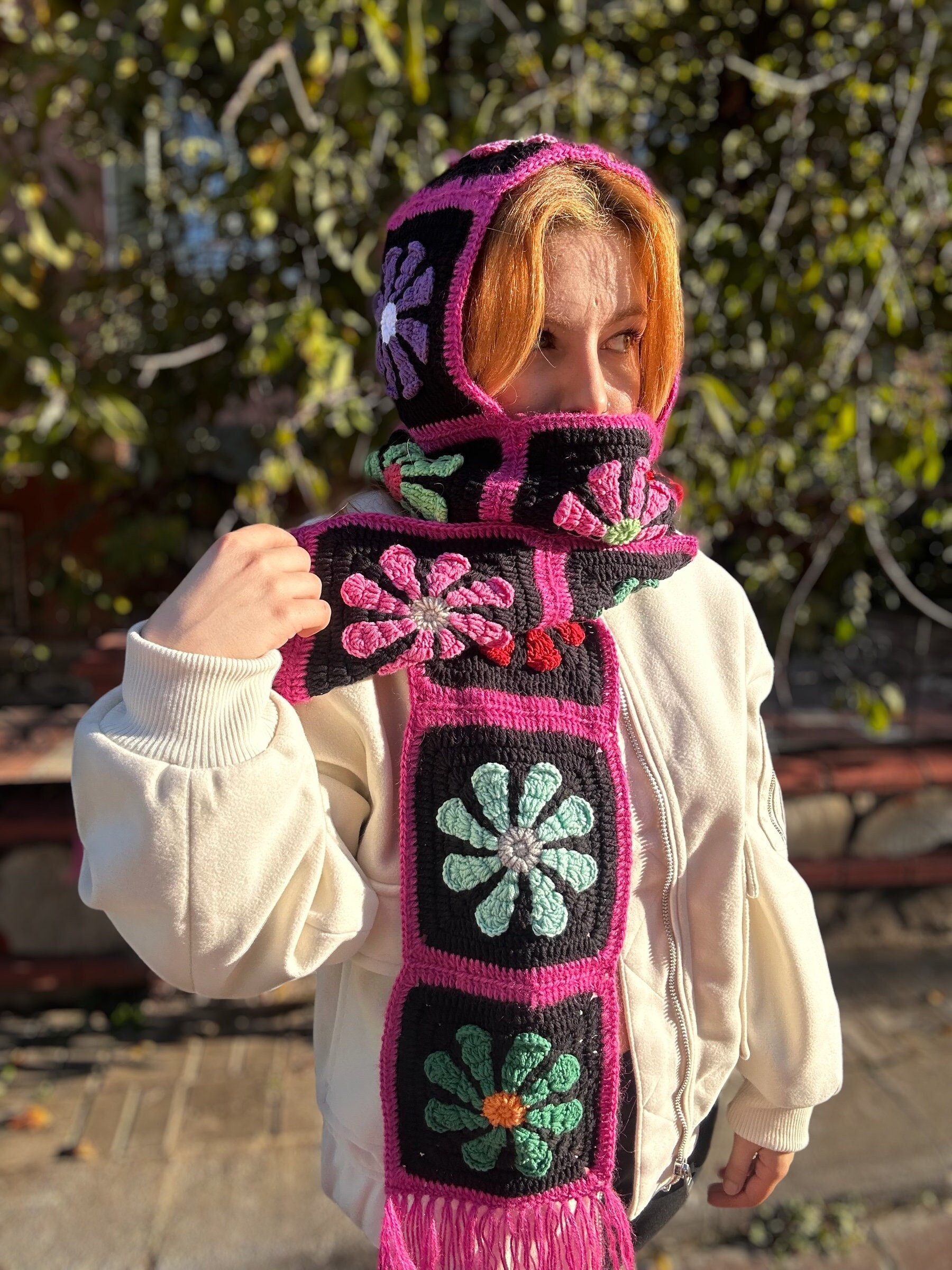 Crochet Balaclava Scarf, Alisdaknit Style Balaclava Scarf Crochet Balaclava Scarf, Alisdaknit Style Balaclava Scarf
