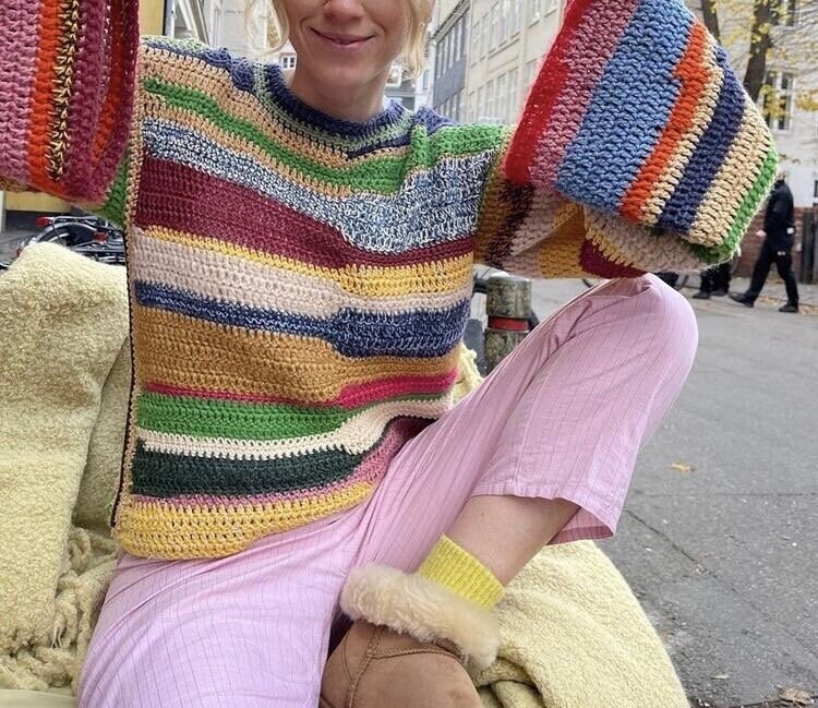 Crochet Pullover Crochet Patchwork Sweater Handmade Unisex - Etsy