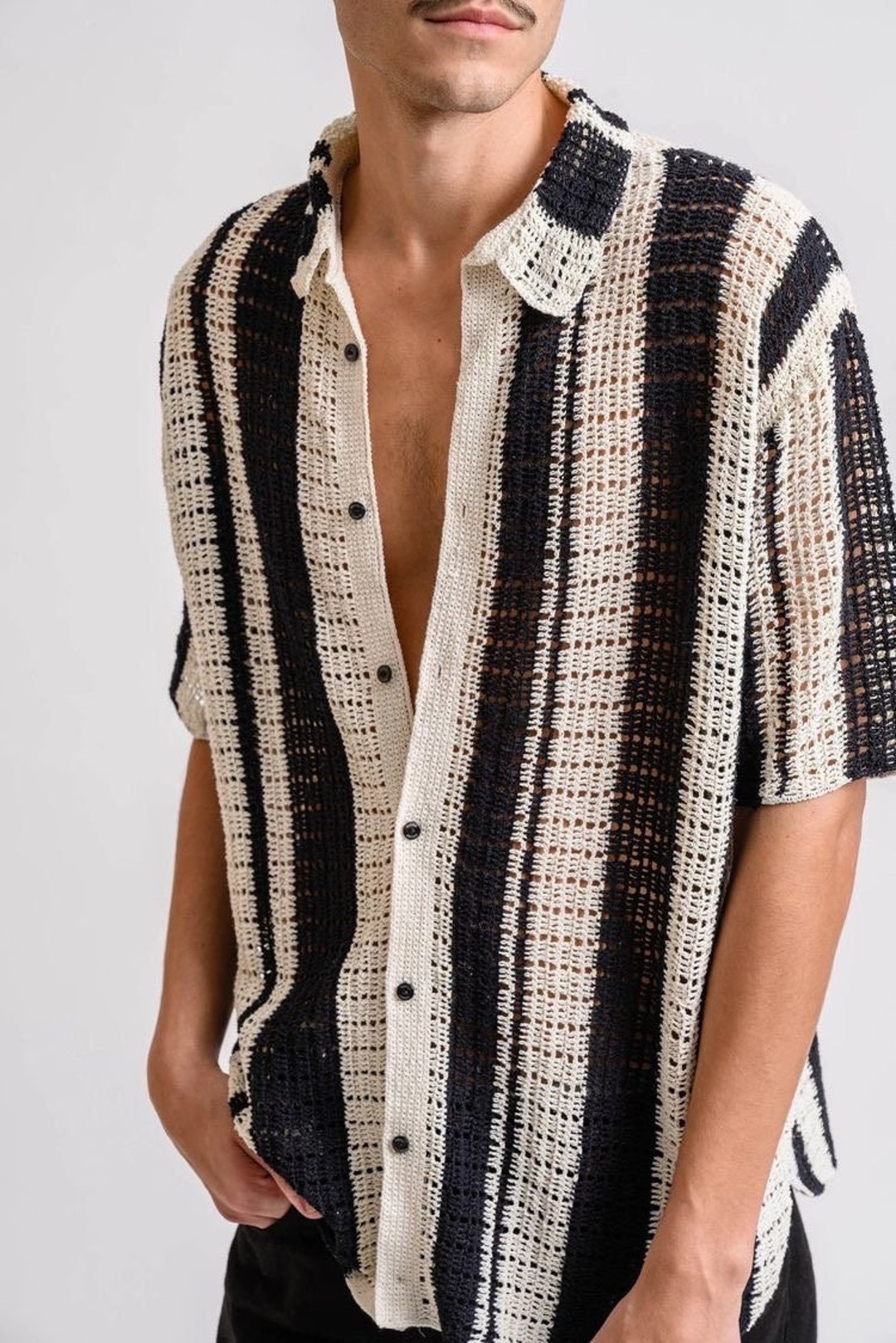 Crochet Black And White Shirt Handmade Shirt Unisex Shirt Etsy crochet-black-and-white-shirt-handmade-shirt-unisex-shirt-etsy