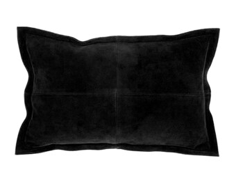 black suede pillows