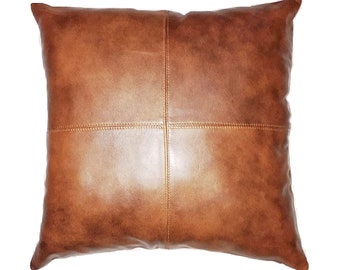 leather pillows etsy
