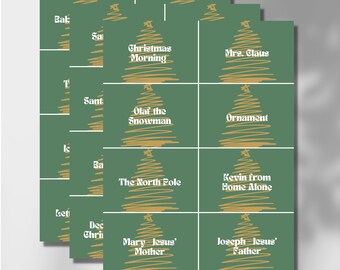 Jeu de charades de Noël : 24 cartes de vœux à imprimer (téléchargement numérique)