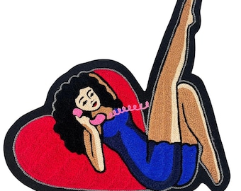 Rockabilly Pin Up Patch, Retro Rock and Roll Accessoires für Jeansjacken und Westen