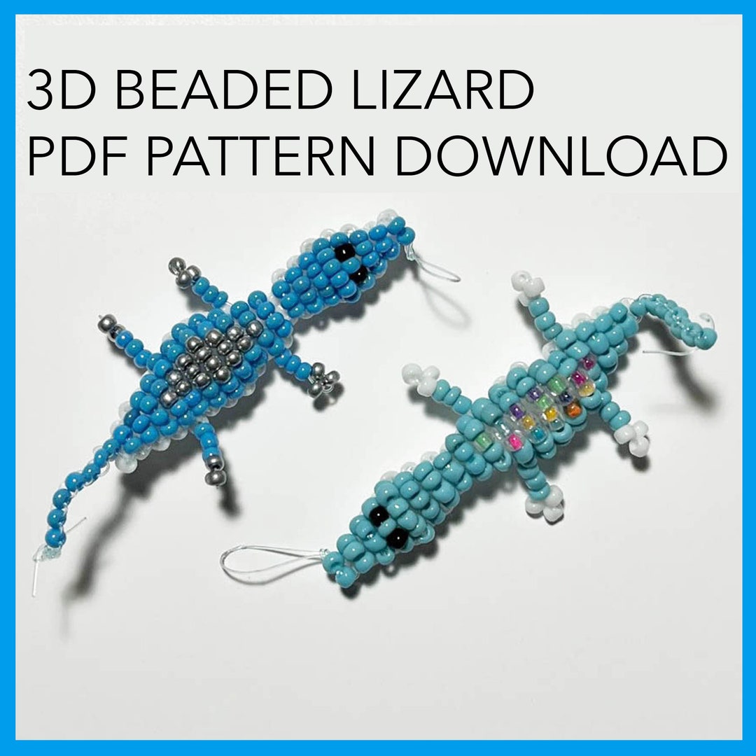 3D Beaded Lizard Pattern PDF DOWNLOAD Etsy