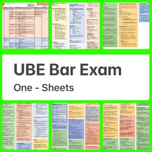 I***FINAL REVISION*** Ube U.S Bar Exam preparation One Sheets Outlines - Bar Prep, Bar Exam, MEE, Mbe