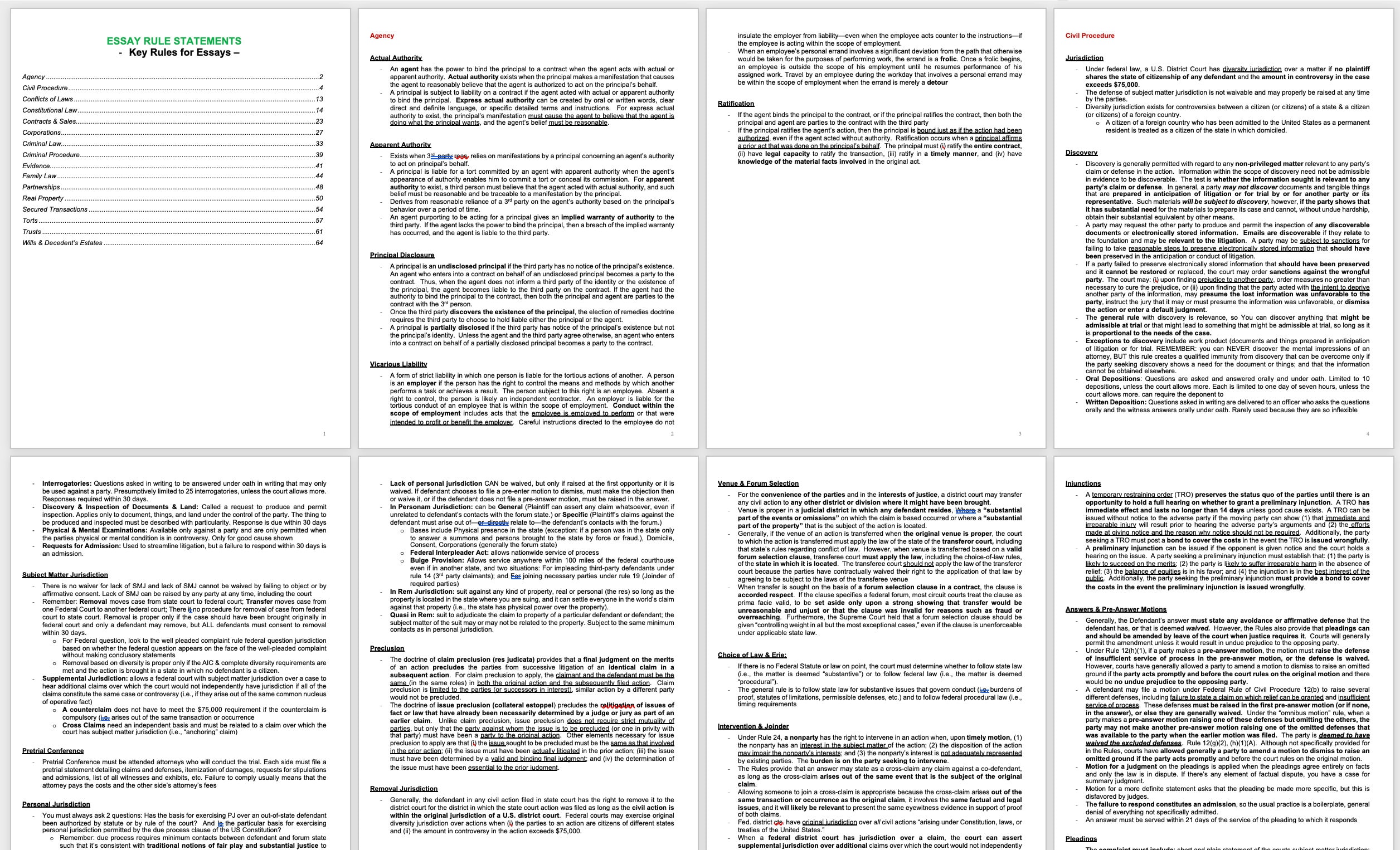 US Bar Exam Essay Statements kombiniert 2022, MEE, Bar Exam, Bar Exam