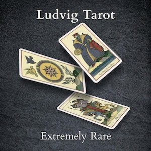 Tarot Ludvig extremadamente raro, cartas coleccionables, baraja de tarot húngara única, artista Gunnar G.G. Roussel, arte del tarot