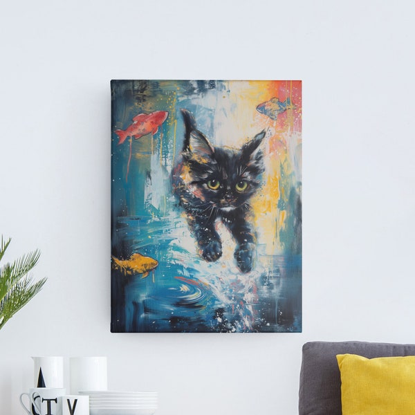 Kunst Bild Katze Malerei Bild Download für Leinwandbilder oder Poster Kunstdruck