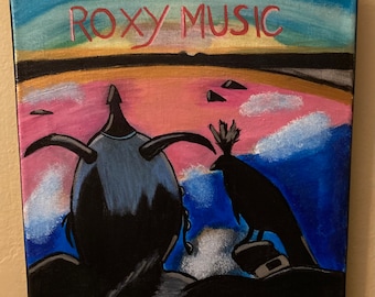 Roxy Music "Avalon" 12x12 Acrylic Painting w/Oil Pastel on Canvas