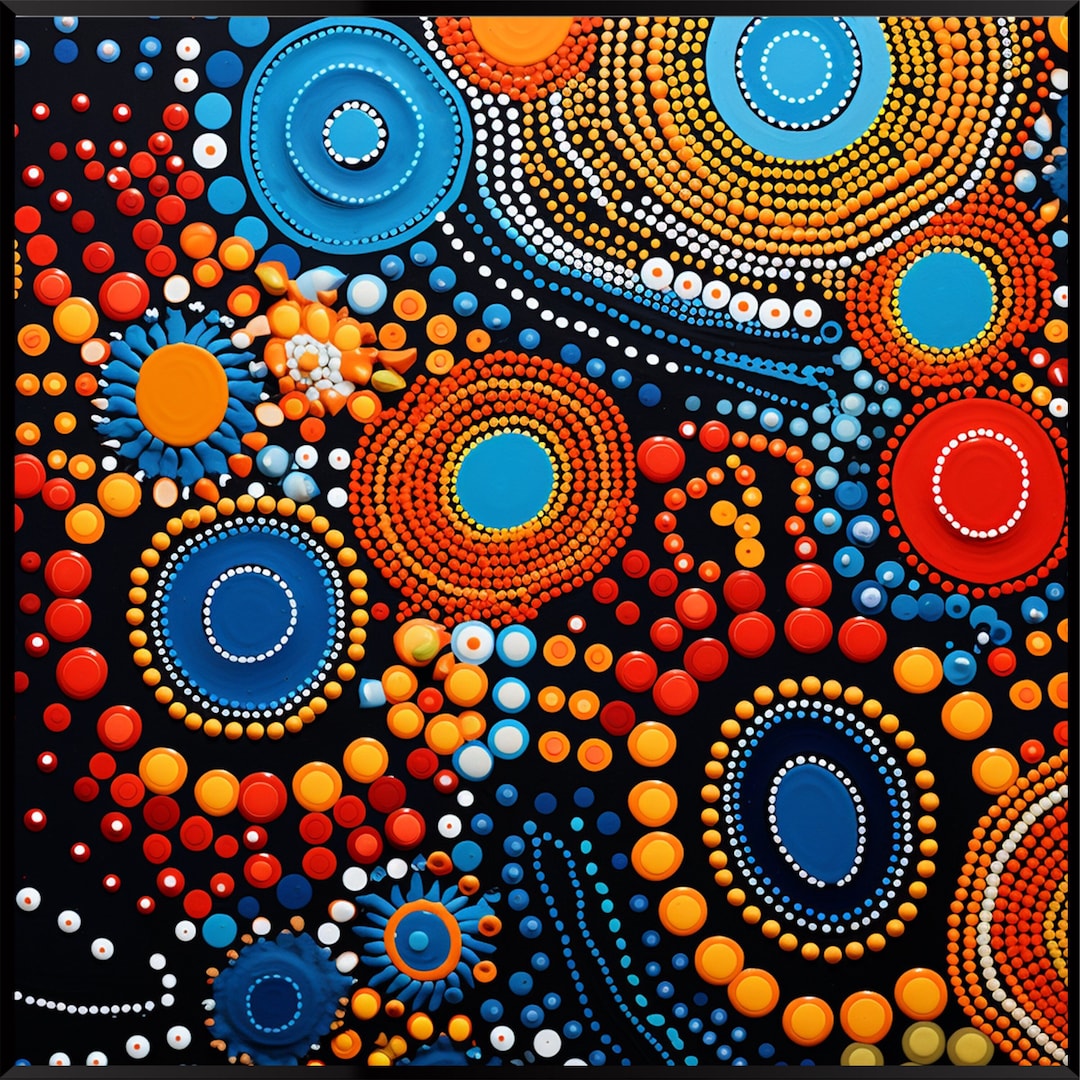 Digital Art Print Australian Dot Art Aboriginal Art Instant Etsy