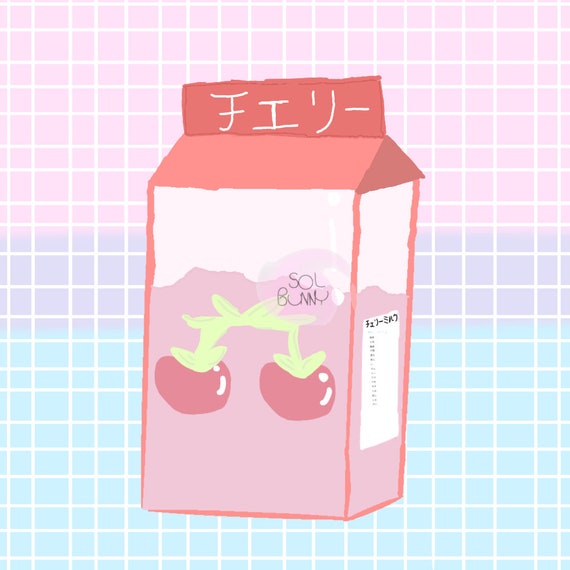 Cherry milk carton digital print | Etsy