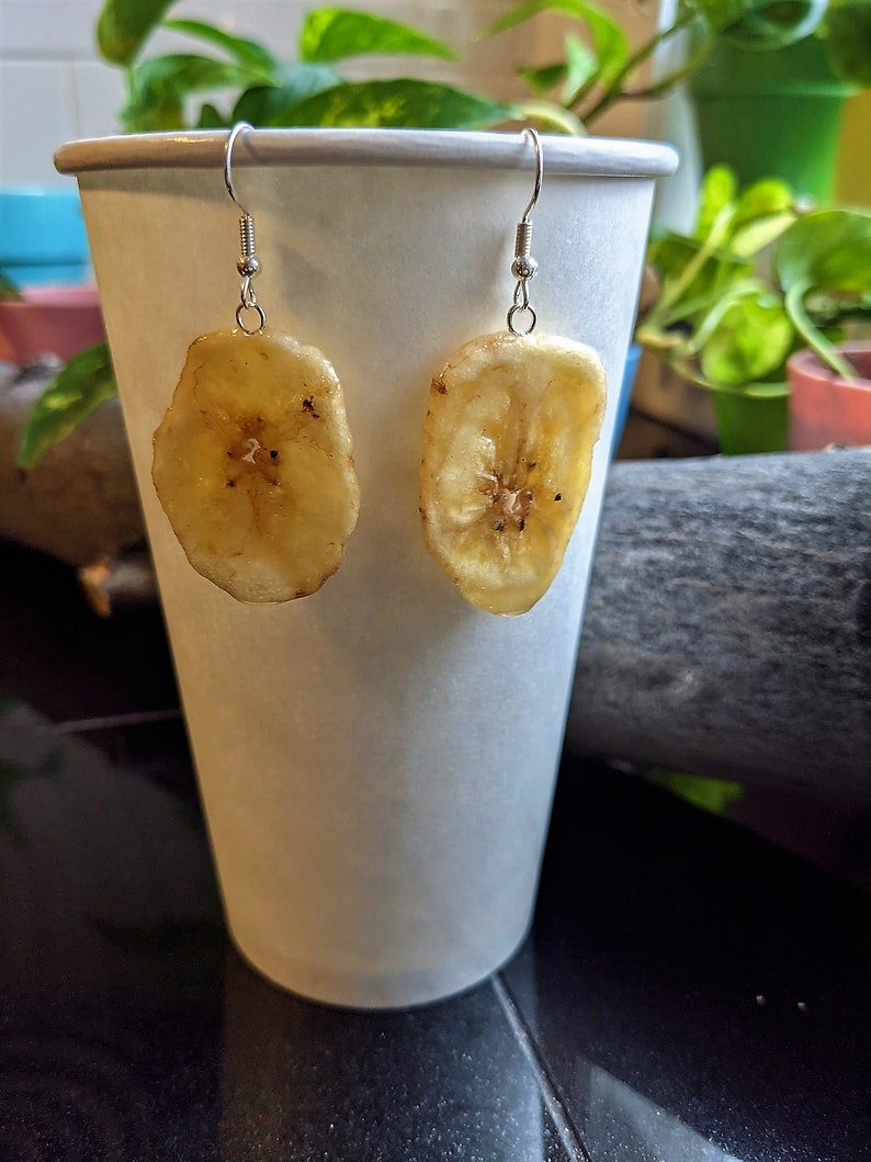 Real banana chip earrings image 2