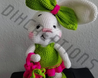 Toy Bunny/Crocheted Bunny/Handmade/Cotton Toy/Plush Bunny Stuffed Animal/Baby Shower Gift/Personalized gift