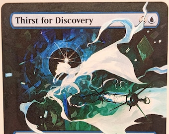 Thirst for Discovery Borderless // MTG Altered Art Card