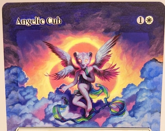 Angelic Cub Borderless // MTG Altered Art Card