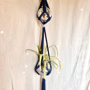 Disco ball Macrame Plant Hanger | Mother&#39;s Day Gift | Hanging Pot | Indoor or Outdoor | Christmas Holiday gift | gift for her garden