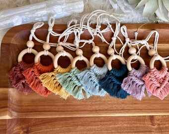 Macrame Car Diffuser, Essential Oil Car Diffuser, Rearview Mirror Diffuser, Boho Car Accessory, Macrame Car Charm, Hanging Car Diffuser