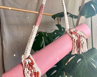 Macrame Yoga Strap, Handmade Yoga Mat Carrier, Boho Yoga Mat Holder, Cotton Rope Yoga Sling, Bohemian blanket holder, yoga gear