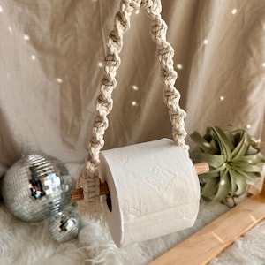 Porta rotolo di carta igienica in macramè / Porta asciugamani / Accessori per il bagno Boho / Casa Boho / Regalo per le feste di Natale / Inaugurazione della casa