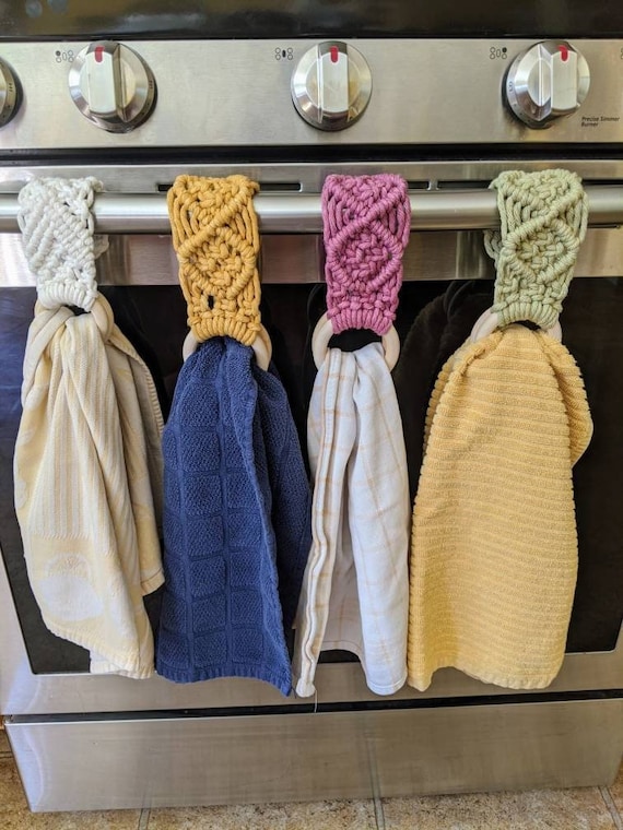 Colgador de toallas de cocina Macrame / Porta toallas de mano